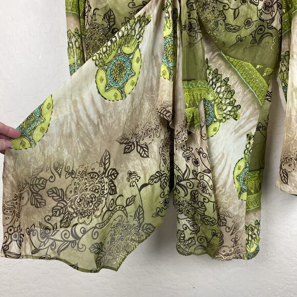 Lane Bryant Floral Tie Front Split Sleeve Blouse Womens Size 14/16 1X Fairycore - Picture 5 of 12